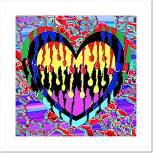 Heart Rainbow Patterns hot love 7 Posters and Art